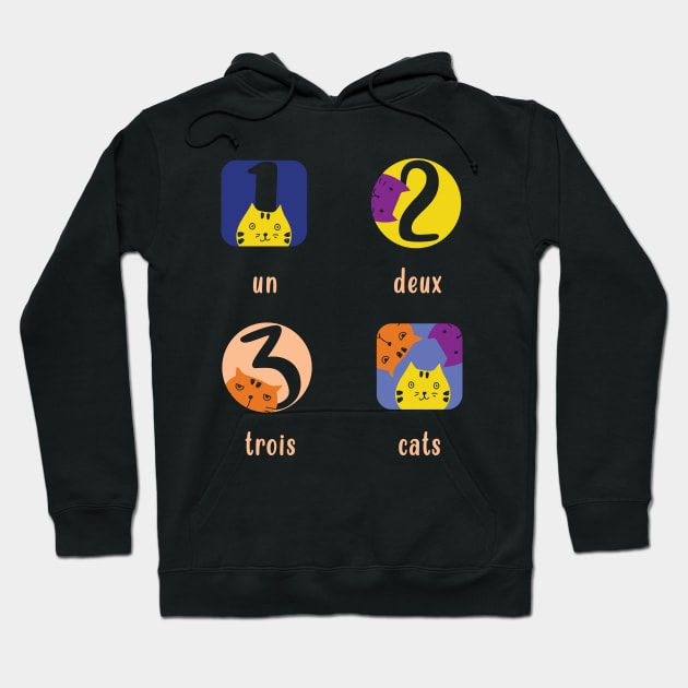 Un Deux Trois Cats Hoodie by ARTGUMY